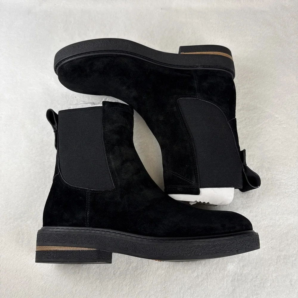Franco Sarto Bellina Black Suede Ankle Boots Woman's Sz 8M